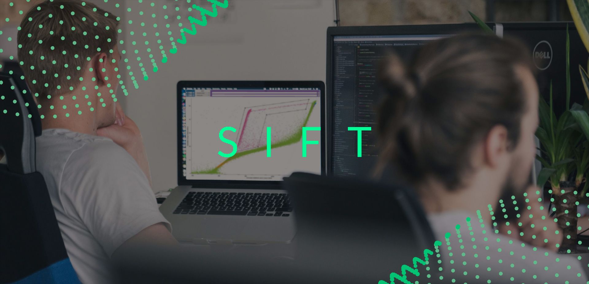 Sift logo with people working at computers