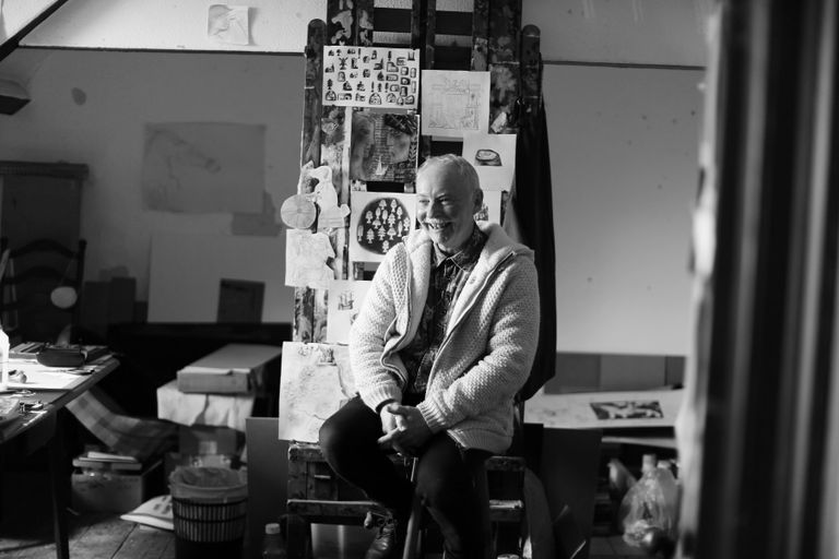 Clive Hicks-Jenkins in his studio
