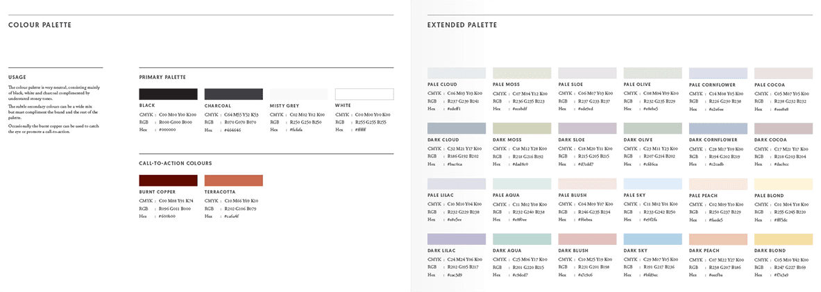 Cotswold Homes brand colours guidelines