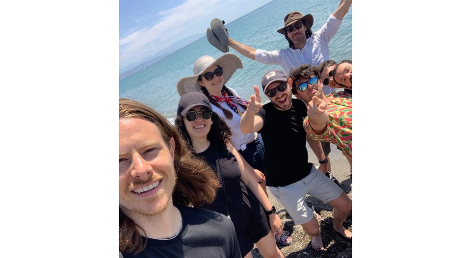 Gravitywell team selfie on the beach