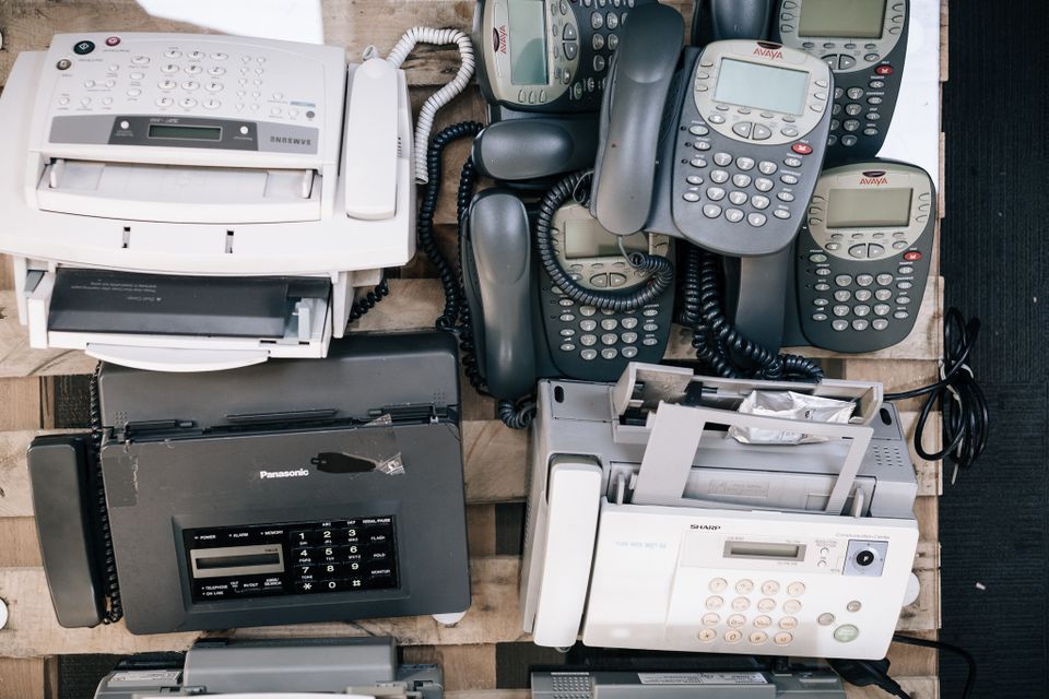 Old phones and fax machines