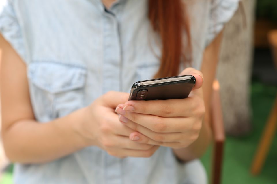 Girl using mobile phone