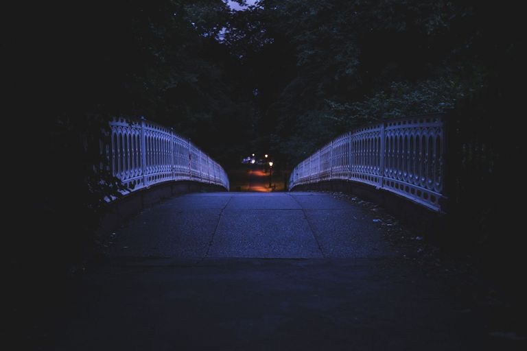 Footpath bridge at dusk