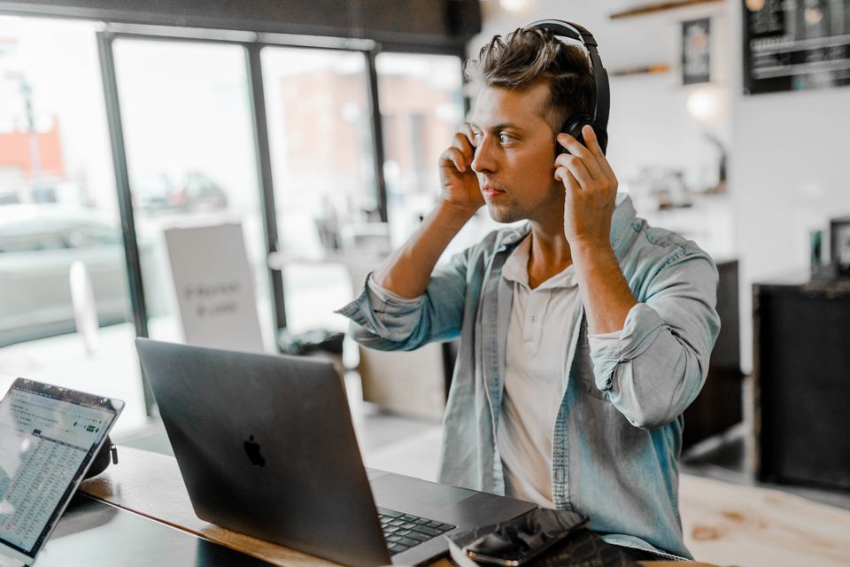 Man wearing headphones