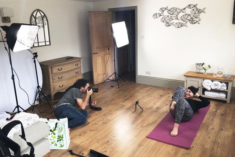 Behind the scenes pilates photoshoot