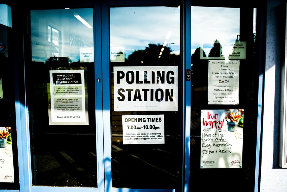 Polling station sign