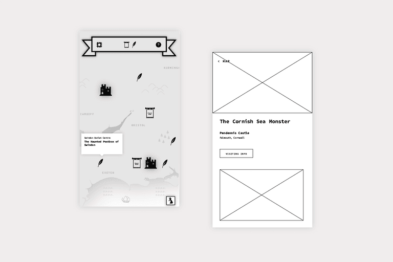 English Heritage Telling Tales Map wireframes