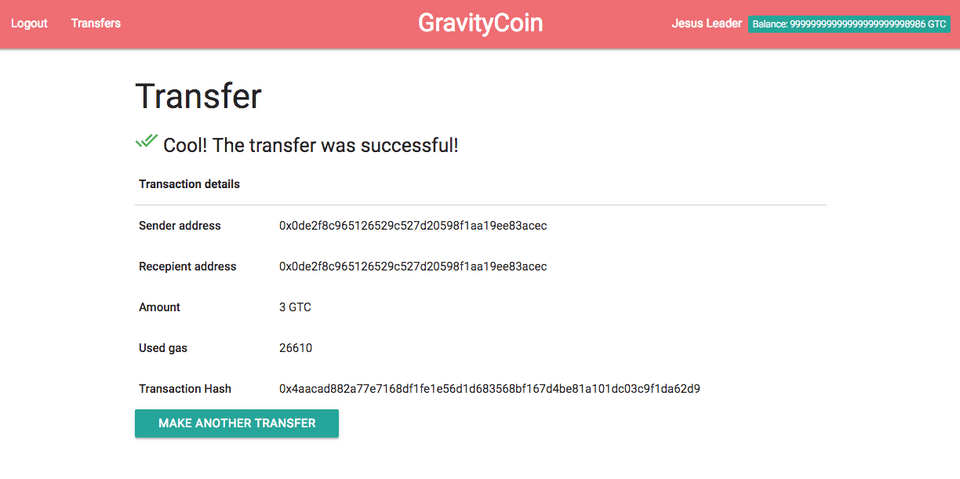 Transfer successful