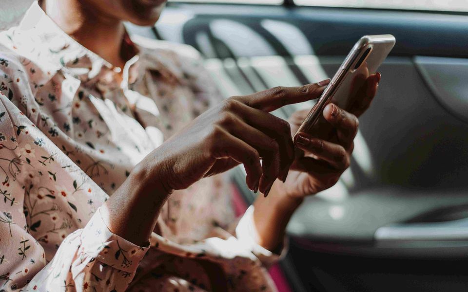 Woman using phone