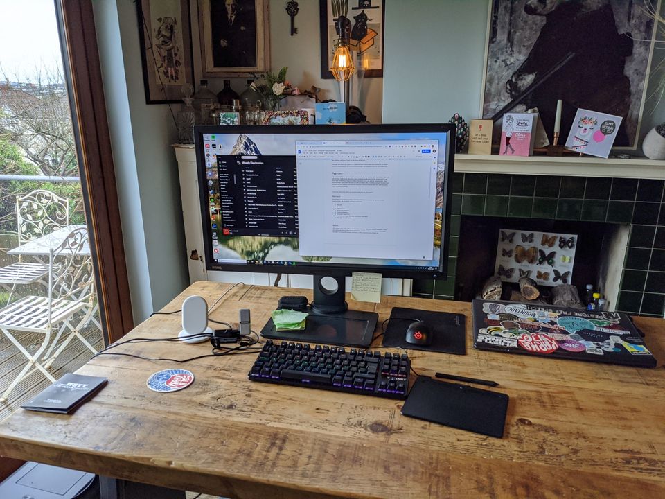 Simon working from home setup