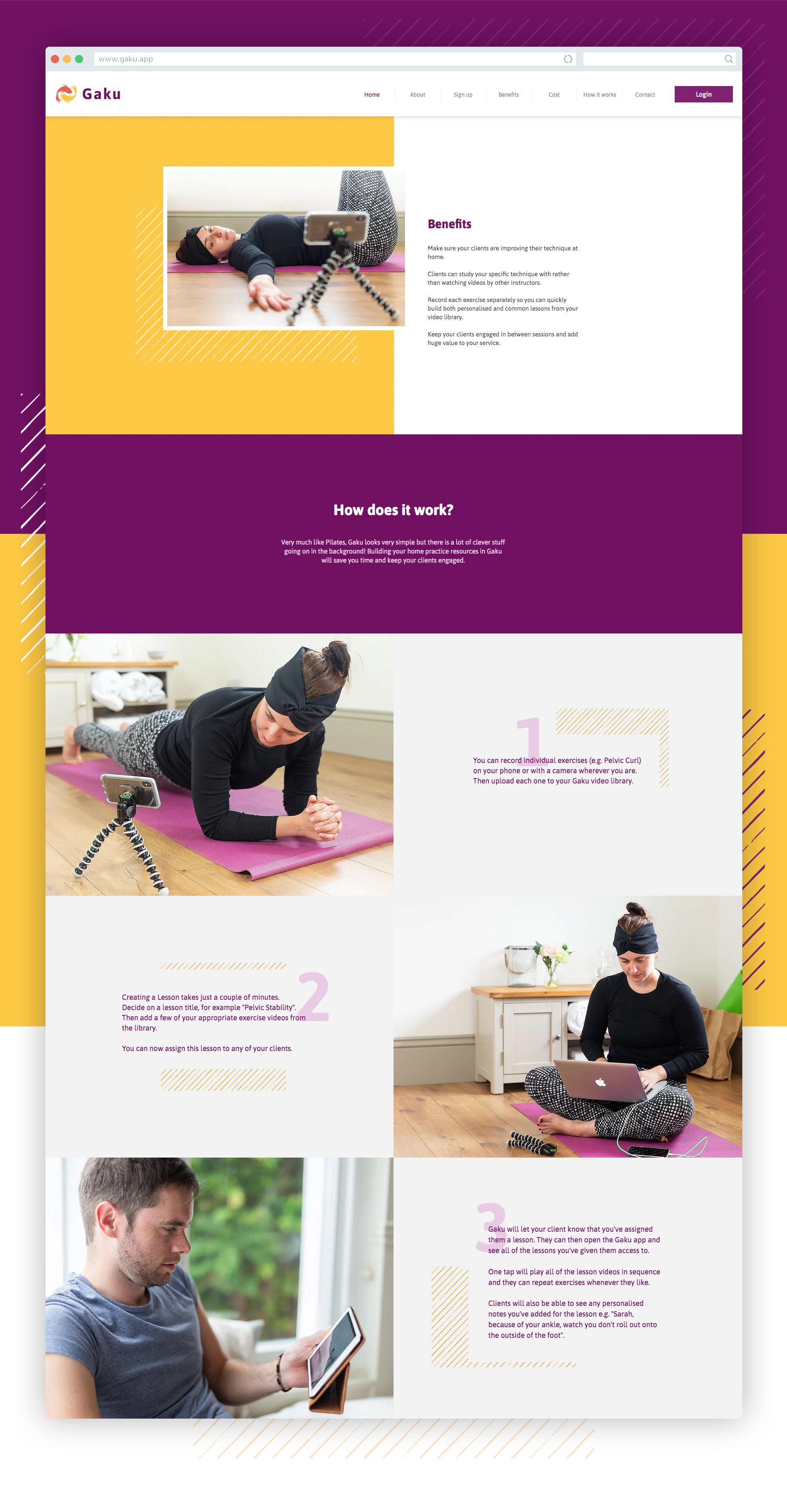 Gaku Pilates App website