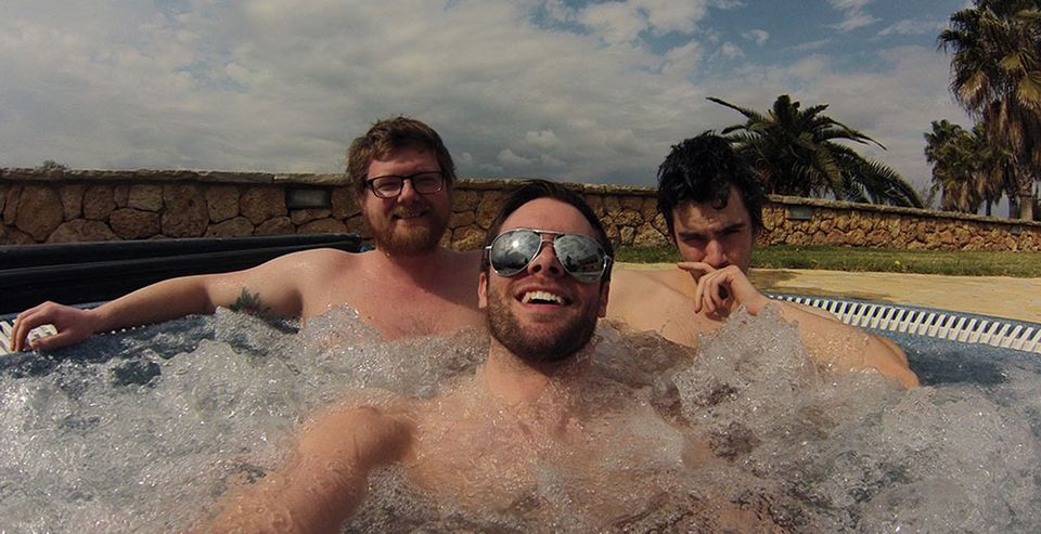 James, Luke, Lucian in the jacuzzi