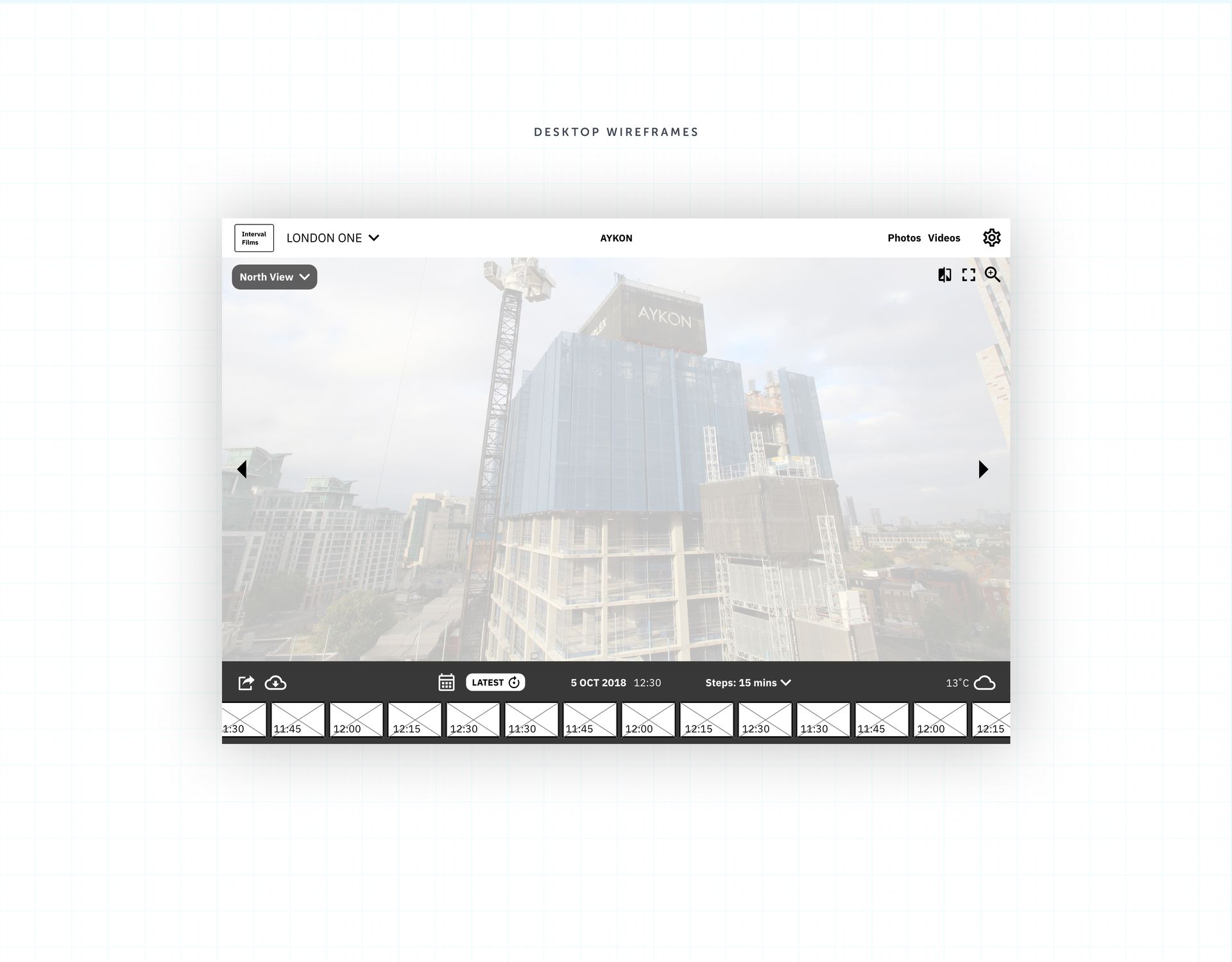 Intervall Films wireframes